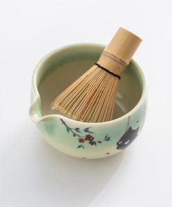 Black Black Cat Cat Ceramic Matcha Bowl Set with Bamboo Whisk, 450ml Gift Kit