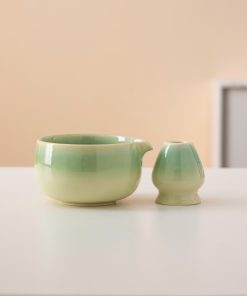 Black Black Cat Cat Ceramic Matcha Bowl Set with Spout, Bamboo Whisk & Holder, 450ml Starter Kit