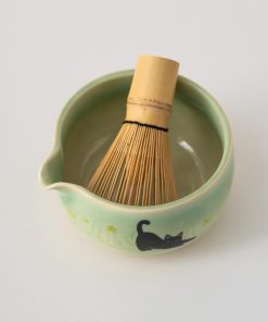 Black Black Cat Cat Ceramic Matcha Bowl Set with Spout, Bamboo Whisk & Holder, 450ml Starter Kit