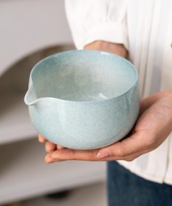 Blue Ceramic Matcha Bowl Set with Spout, Bamboo Whisk & Holder, 450ml Gift Kit