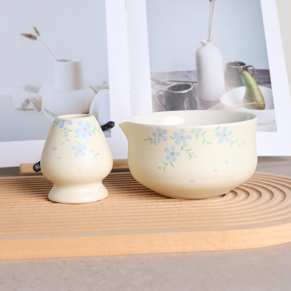 blue-floral-hand-painted-ceramic-matcha-bowl-set-with-bamboo-whisk-450ml-chawan-kit-02 Blue Floral Hand-painted Ceramic Matcha Bowl Set with Bamboo Whisk, 450ml Chawan Kit