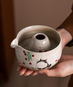 Cat Hand-painted Ceramic Matcha Bowl Set, 450ml Starter Kit