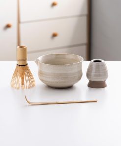 Ceramic Matcha Bowl Set with Bamboo Whisk, 450ml Starter Kit