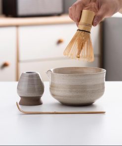 Ceramic Matcha Bowl Set with Bamboo Whisk, 450ml Starter Kit