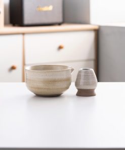 Ceramic Matcha Bowl Set with Bamboo Whisk, 450ml Starter Kit