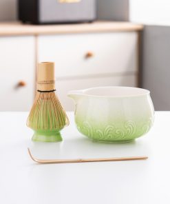 Ceramic Matcha Bowl Set with Bamboo Whisk & Holder, 600ml Starter Kit