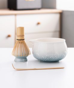 Ceramic Matcha Bowl Set with Bamboo Whisk & Holder, 600ml Starter Kit