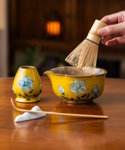 Floral Ceramic Matcha Bowl Set, 600ml Gift Kit