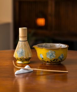 Floral Ceramic Matcha Bowl Set, 600ml Gift Kit