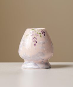 Floral Crystalline Hand-painted Ceramic Matcha Bowl Set with Bamboo Whisk & Holder, 450ml Starter Kit
