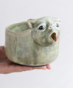Green Cat Ceramic Matcha Bowl Set, 570ml Starter Kit