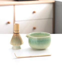 Green Ceramic Matcha Bowl Set, 450ml Gift Kit