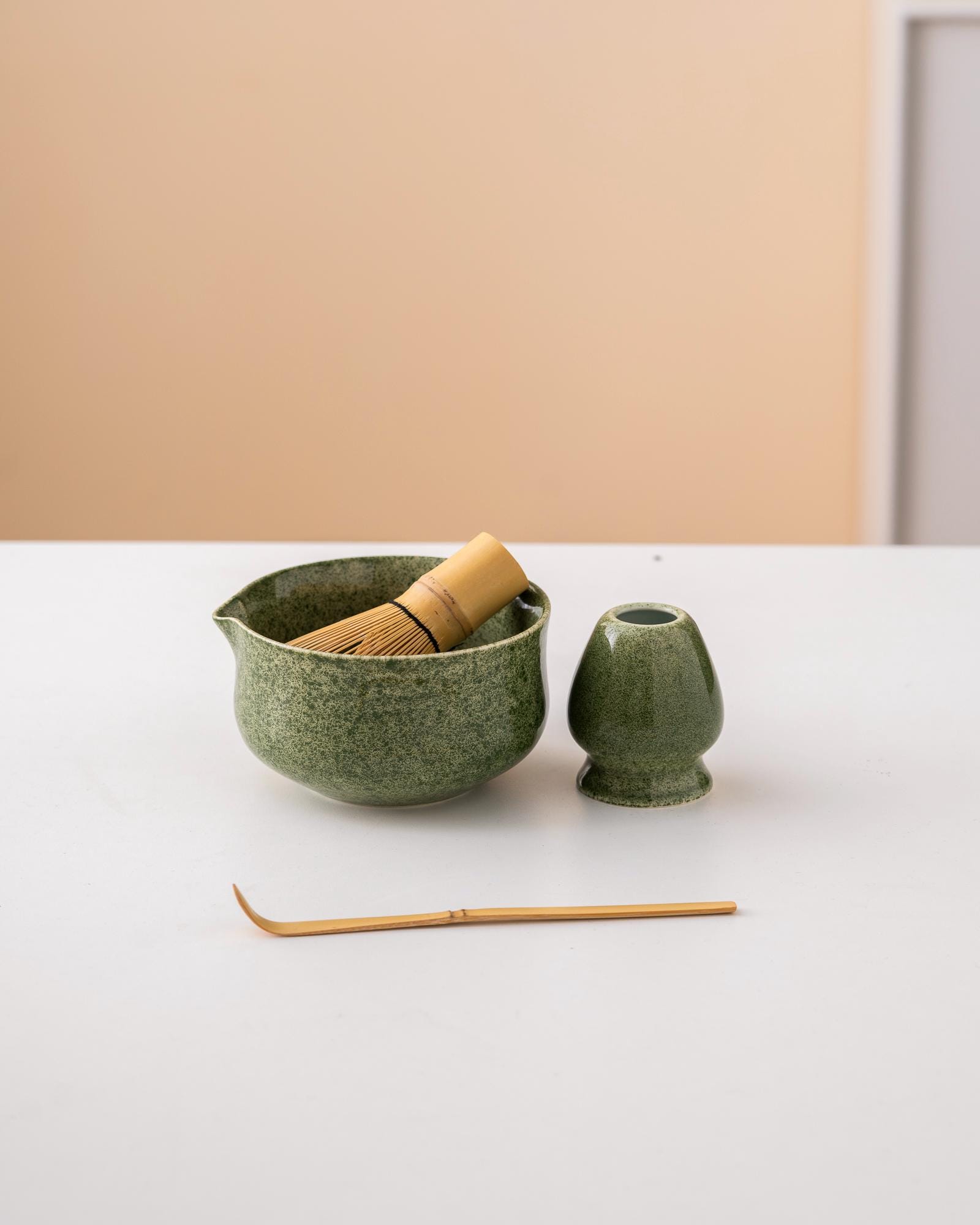 green-ceramic-matcha-bowl-set-with-spout-bamboo-whisk-and-holder-450ml-starter-kit-05 Green Ceramic Matcha Bowl Set with Spout, Bamboo Whisk & Holder, 450ml Starter Kit
