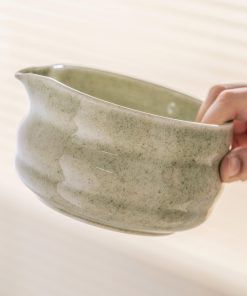 Green Sage Ceramic Matcha Bowl Set with Bamboo Whisk, 500ml Gift Kit