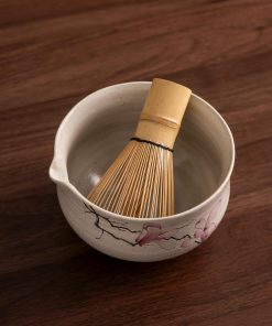 Hand-painted Ceramic Matcha Bowl Set with Bamboo Whisk, 450ml Starter Kit