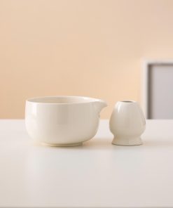 Hand-painted Ceramic Matcha Bowl Set with Spout, Bamboo Whisk & Holder, 450ml Gift Kit
