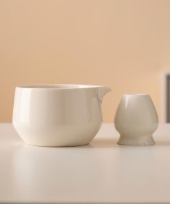 Hand-painted Ceramic Matcha Bowl Set with Spout, Bamboo Whisk & Holder, 450ml Starter Kit