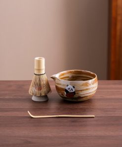 Panda Hand-painted Ceramic Matcha Bowl Set, 450ml Starter Kit
