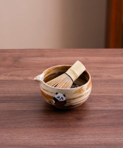 Panda Hand-painted Ceramic Matcha Bowl Set, 450ml Starter Kit