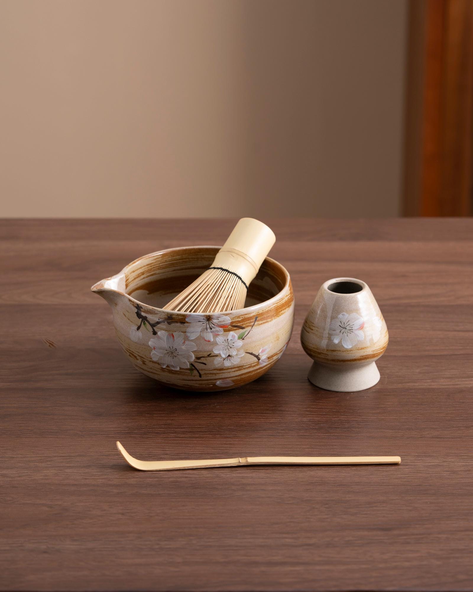 peach-blossom-hand-painted-ceramic-matcha-bowl-set-with-bamboo-whisk-and-holder-450ml-starter-kit-06 Peach Blossom Hand-painted Ceramic Matcha Bowl Set with Bamboo Whisk & Holder, 450ml Starter Kit