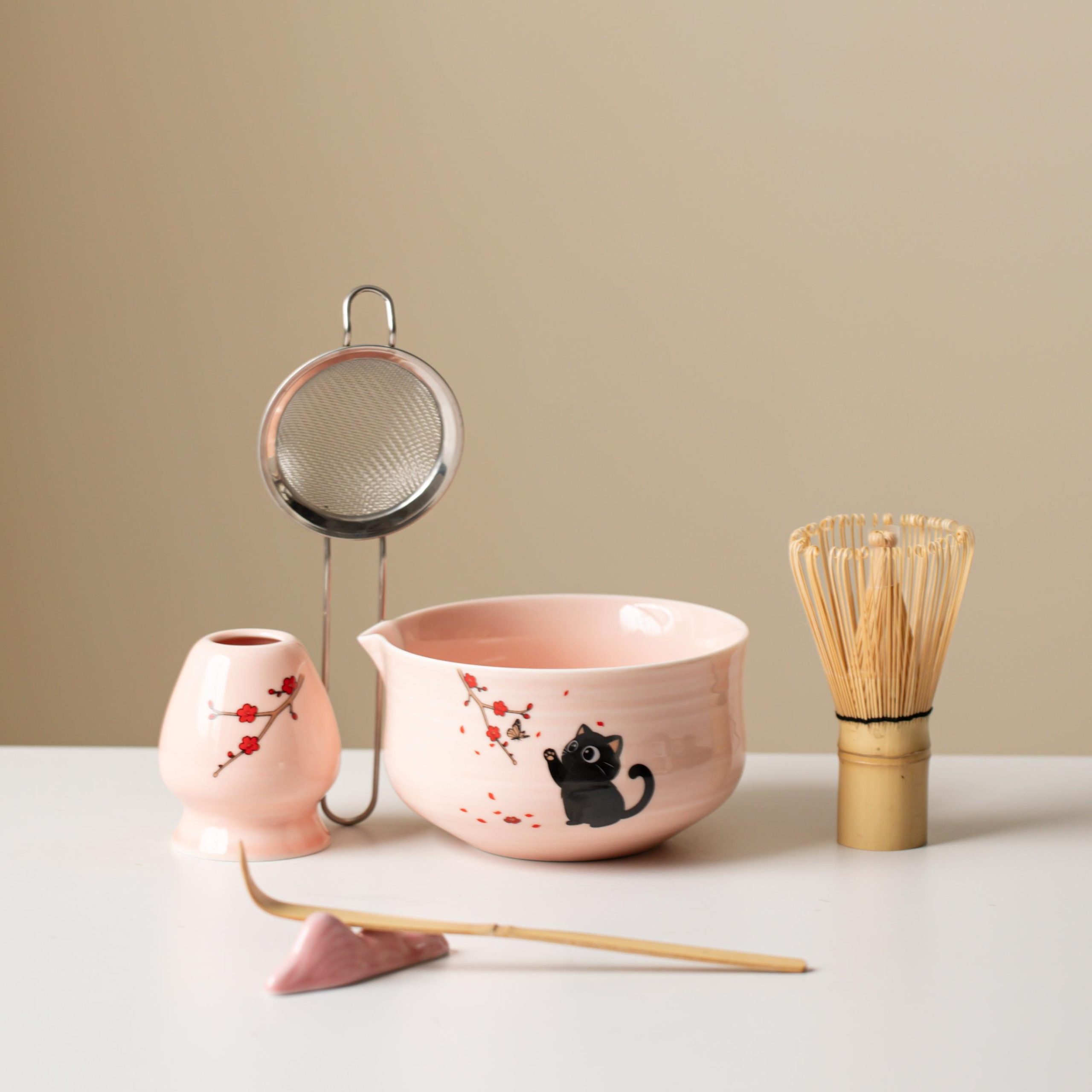 pink-black-black-cat-ceramic-matcha-bowl-set-450ml-starter-kit-01 Pink Black Black Cat Ceramic Matcha Bowl Set, 450ml Starter Kit