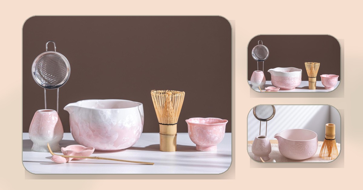 Pink Matcha Set for Cute Kitchen Aesthetic