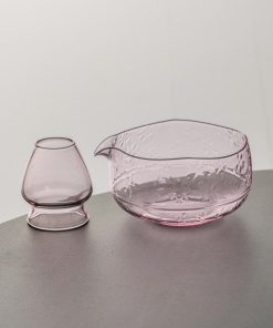 Pink Sakura Glass Matcha Bowl Set with Bamboo Whisk, 600ml Starter Kit