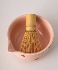 Pink Strawberry Hand-painted Ceramic Matcha Bowl Set with Bamboo Whisk & Holder, 450ml Starter Kit