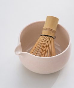 Pink White Light Pink Ceramic Matcha Bowl Set with Bamboo Whisk & Holder, 450ml Starter Kit