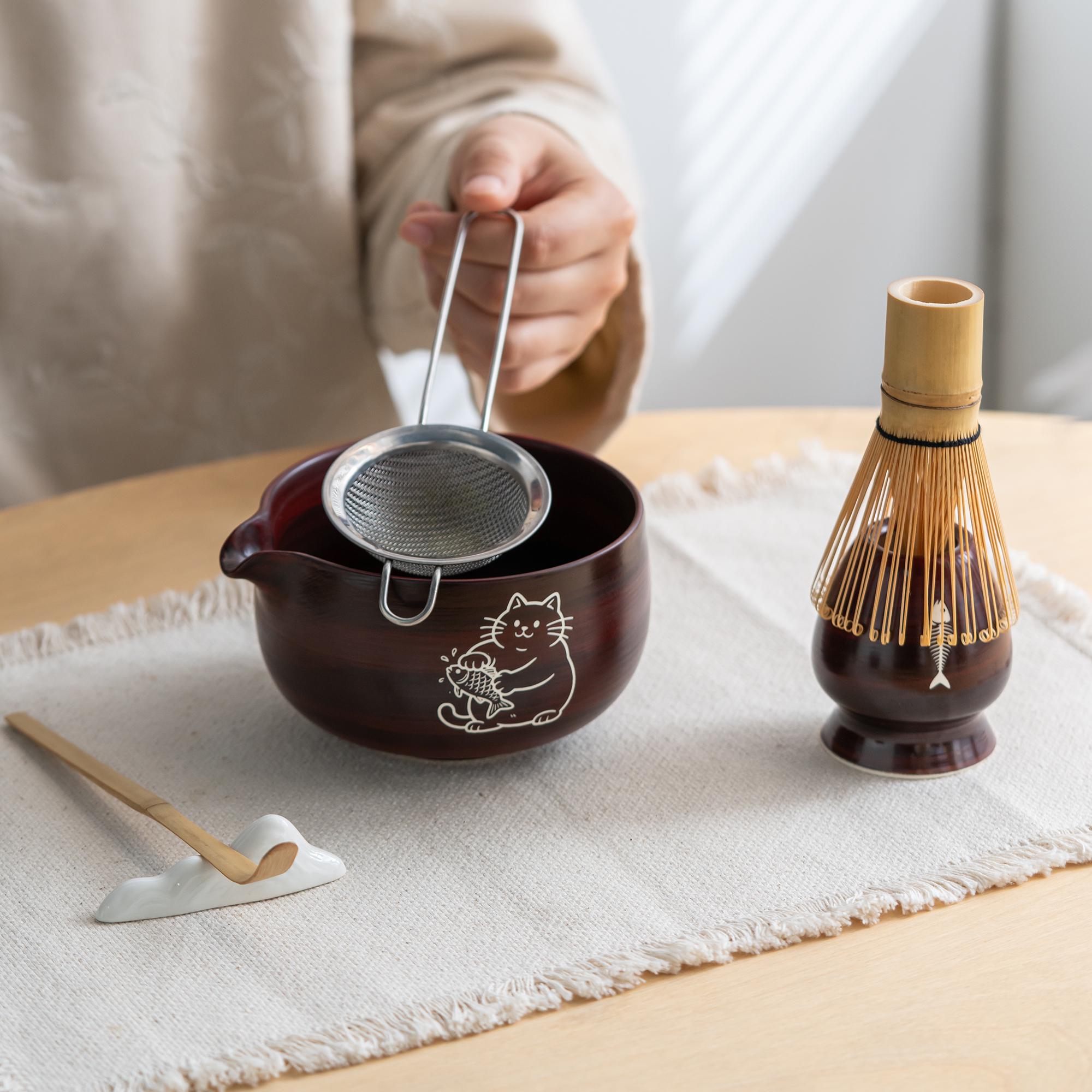 red-cat-fish-ceramic-matcha-bowl-set-450ml-starter-kit-02 Red Cat Fish Ceramic Matcha Bowl Set, 450ml Starter Kit
