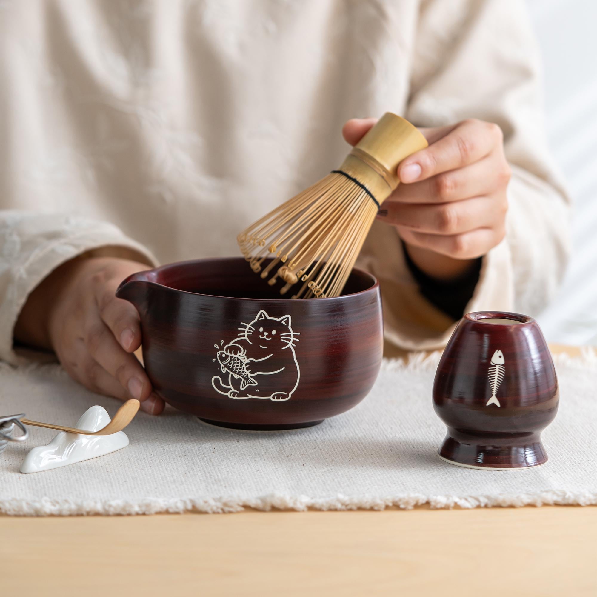 red-cat-fish-ceramic-matcha-bowl-set-450ml-starter-kit-03 Red Cat Fish Ceramic Matcha Bowl Set, 450ml Starter Kit