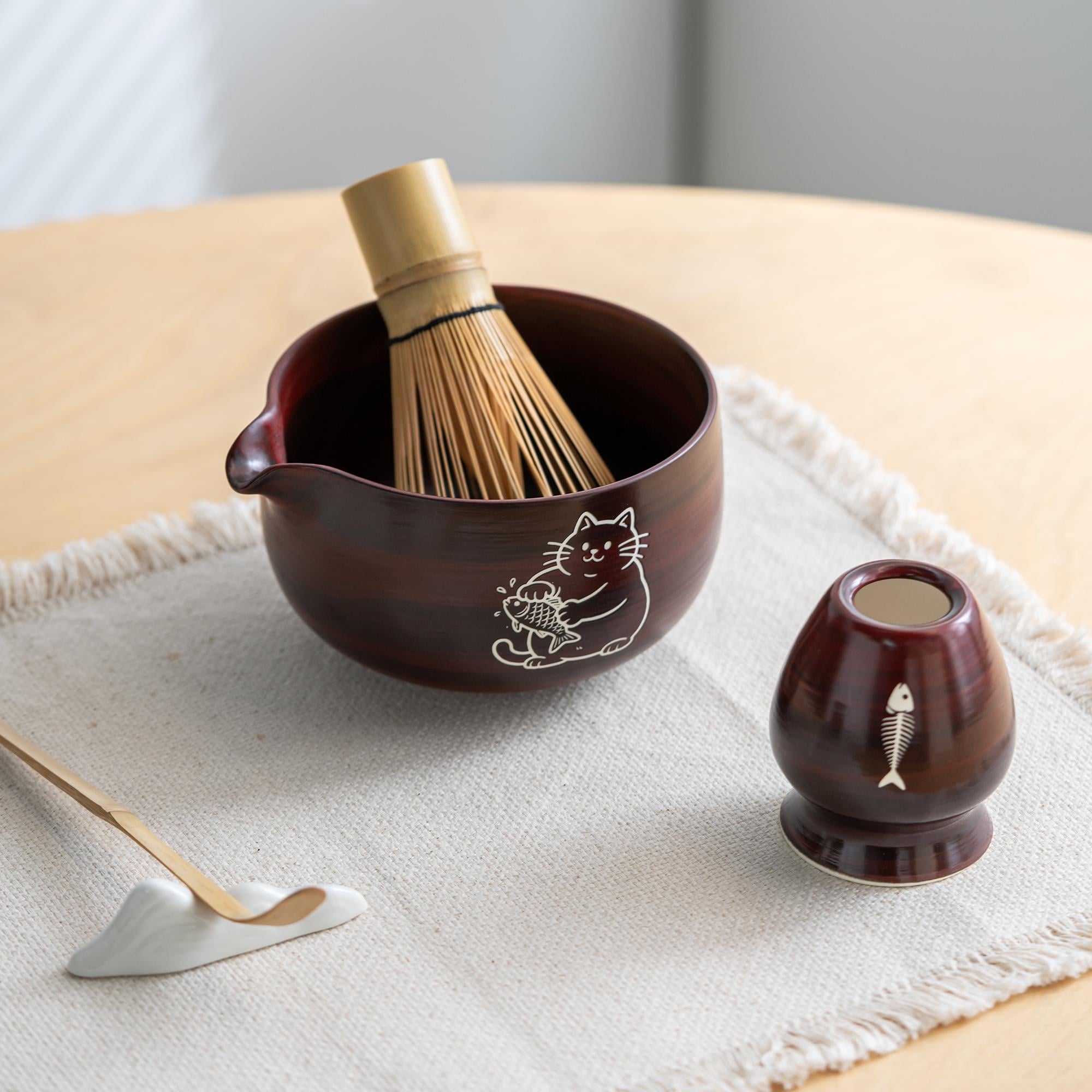 red-cat-fish-ceramic-matcha-bowl-set-450ml-starter-kit-04 Red Cat Fish Ceramic Matcha Bowl Set, 450ml Starter Kit