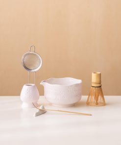 Sakura Ceramic Matcha Bowl Set with Bamboo Whisk, 500ml Starter Kit