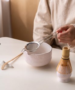 Sakura Ceramic Matcha Bowl Set with Bamboo Whisk, 500ml Starter Kit