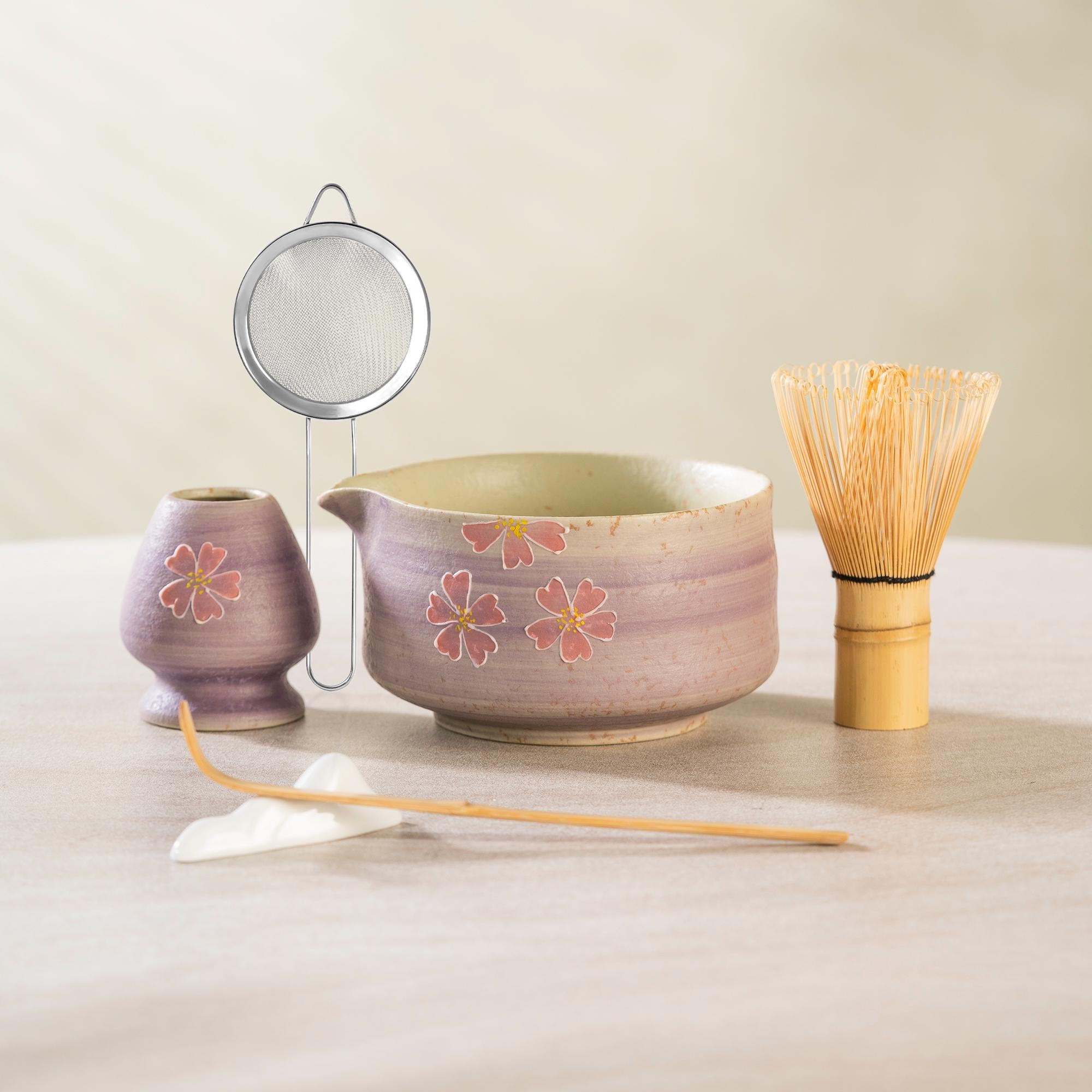 sakura-hand-painted-ceramic-matcha-bowl-set-500ml-starter-kit-01 Sakura Hand-painted Ceramic Matcha Bowl Set, 500ml Starter Kit