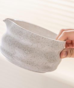 Speckled Ceramic Matcha Bowl Set with Bamboo Whisk, 500ml Chawan Kit