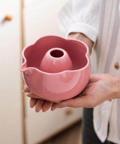 White Floral Ceramic Matcha Bowl Set with Bamboo Whisk & Holder, 500ml Starter Kit
